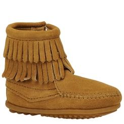 Minnetonka Double Fringe Side Zip (Girls' Toddler-Youth) | Available now at ShoeMall