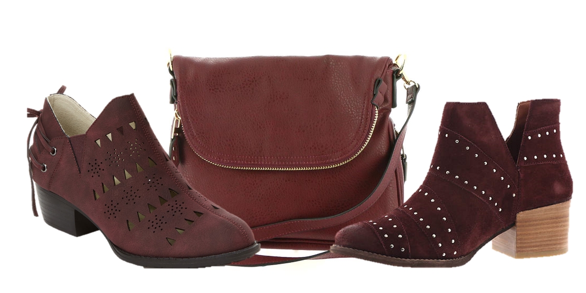 Maroon Boots and Bag