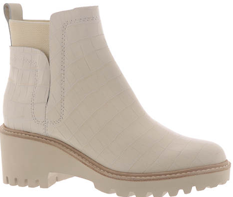 Women's light beige lug sole boot