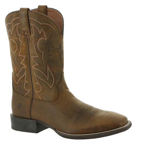 Distressed brown men's western boot.